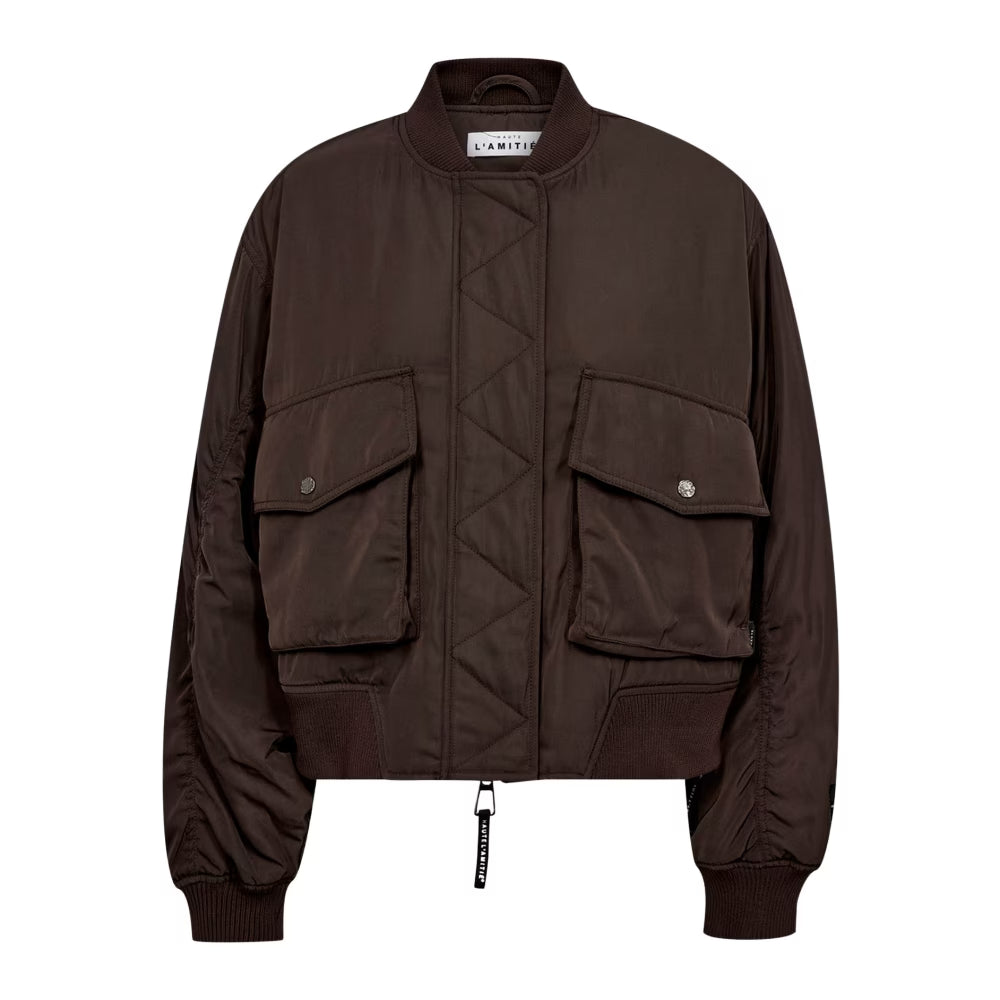 Bailey Zipper Bomber - Mocca Brown
