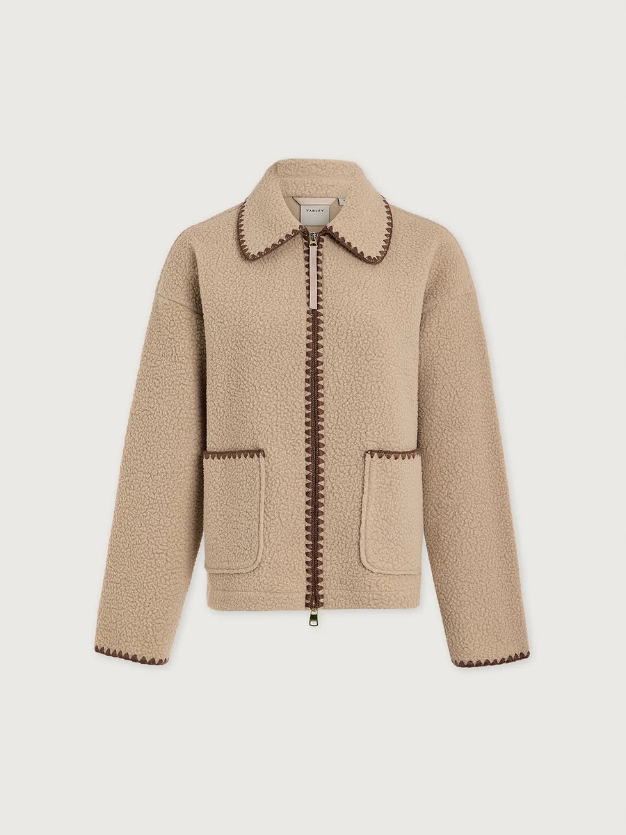 Ruiko Zip Through Fleece - Light Taupe