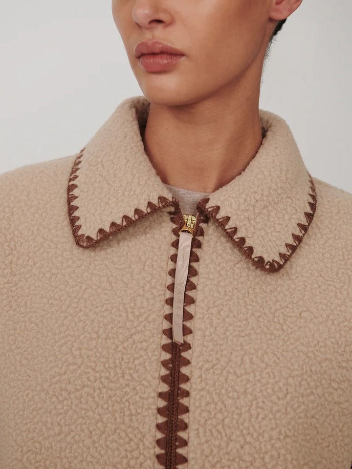 Ruiko Zip Through Fleece - Light Taupe