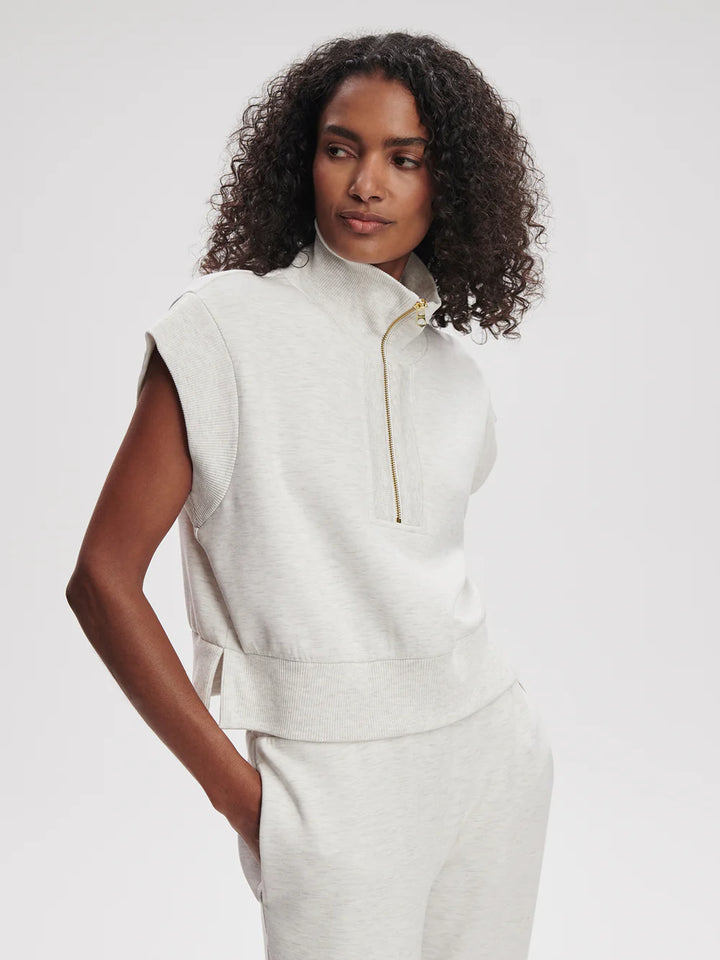 Kelly Half Zip Ivory Marl