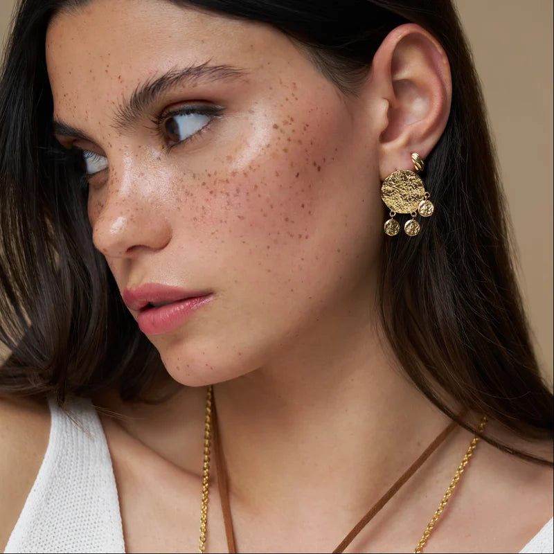 ORE40490 Molten Coin Shaker Earrings
