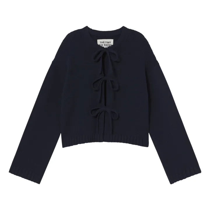 Tie Detail Cardigan - Navy