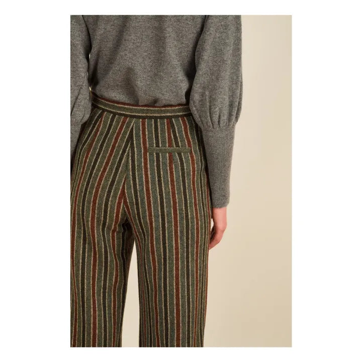Lova Pants - Grey & Red Stripes