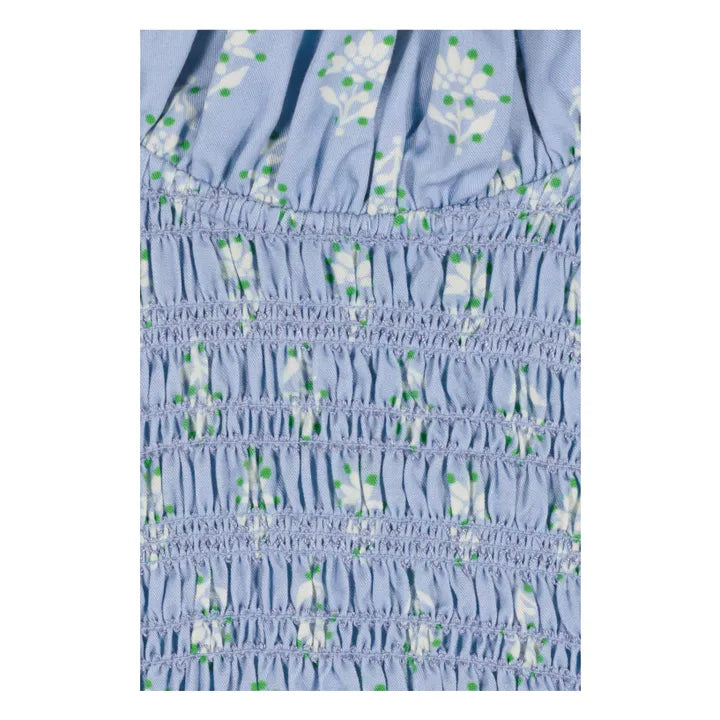 Aleria Shirt - Light Blue Flower Short Sleeve