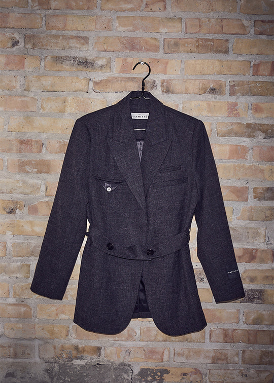 Bellis Belt Blazer - Antracit Melange
