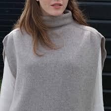 Funnel Neck Poncho - Tawny