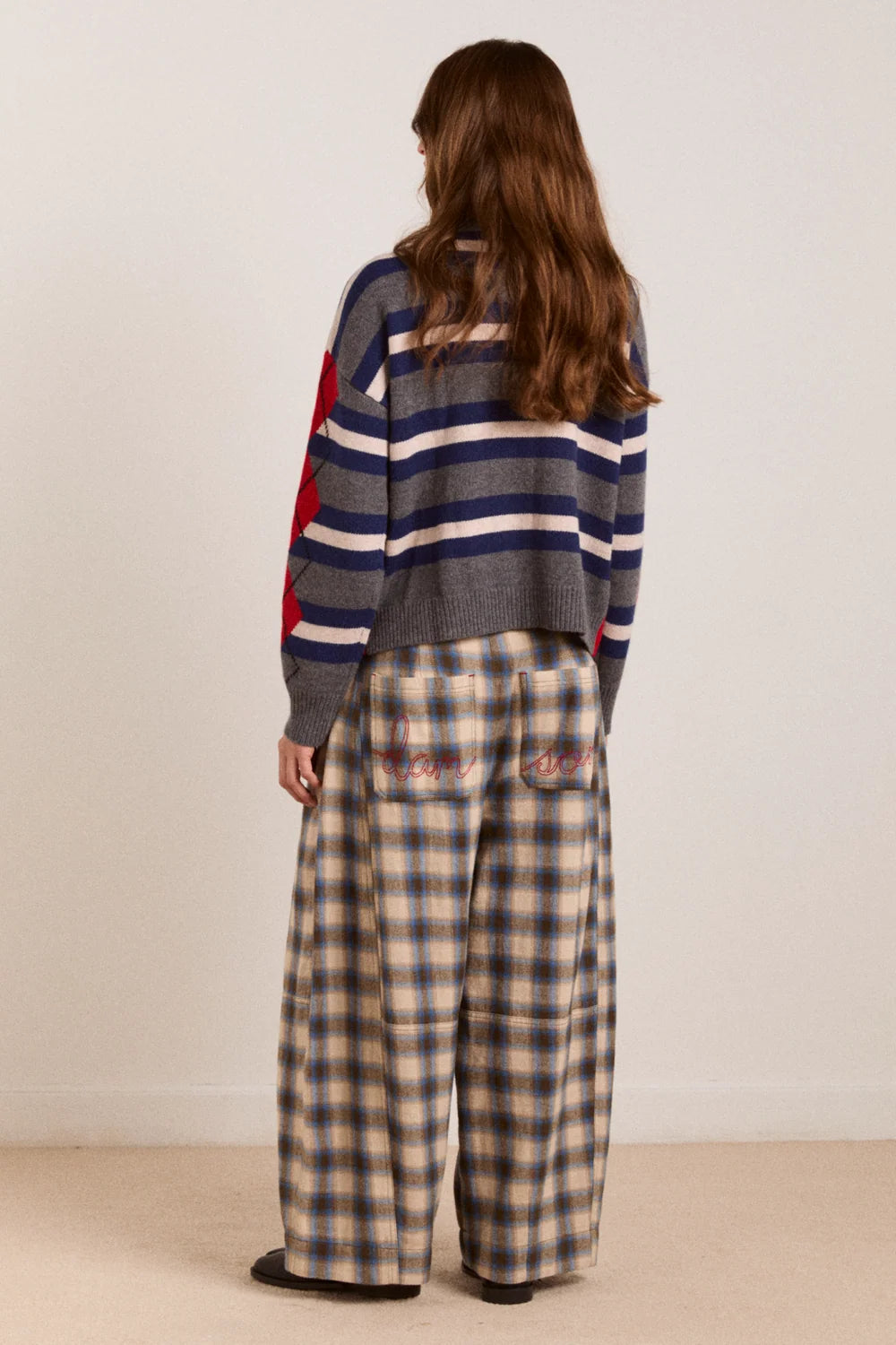 Mara Trousers Blur Brushed Check