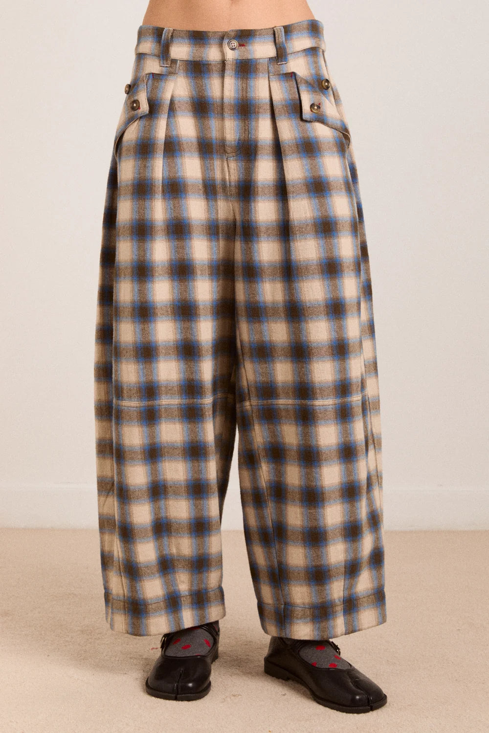 Mara Trousers Blur Brushed Check
