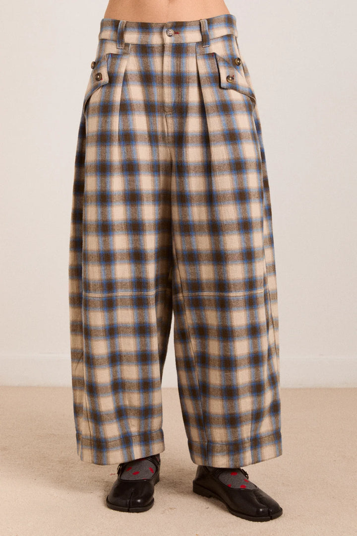 Mara Trousers Blur Brushed Check