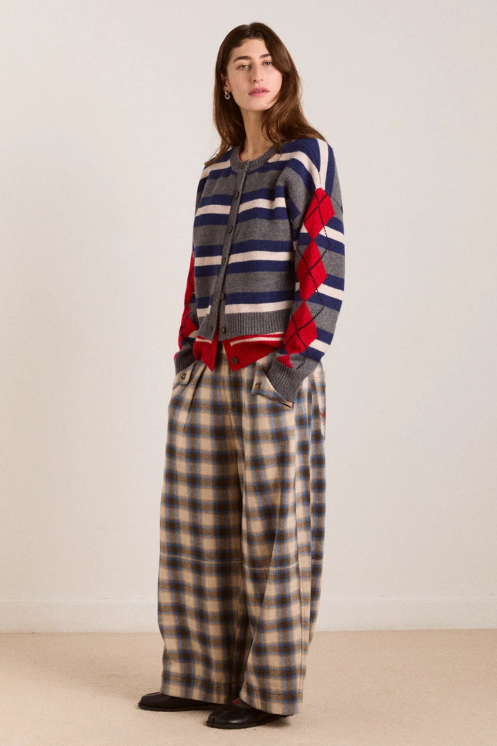 Mara Trousers Blur Brushed Check
