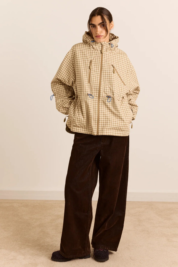 Matilda Waterproof Raincoat Gingham Brown