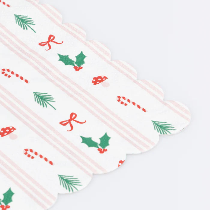 Festive Icon Stripes Large Napkins