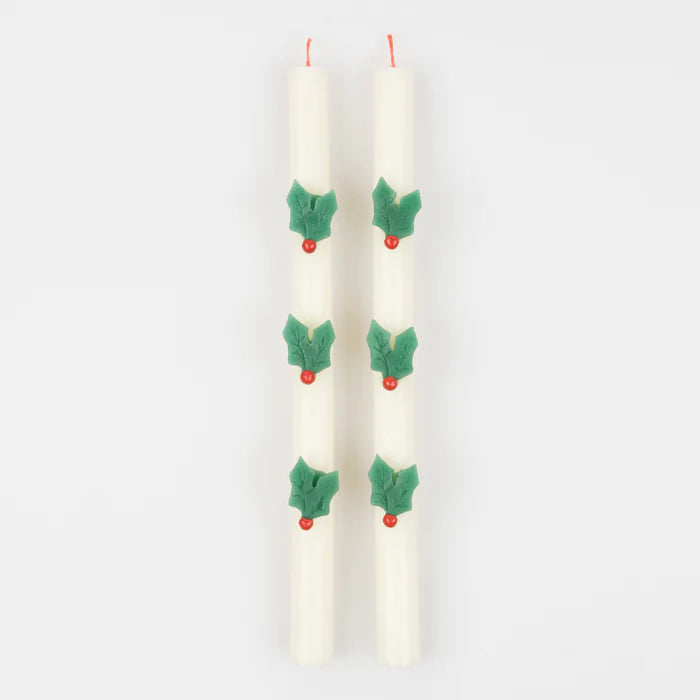 Holly Table Candles