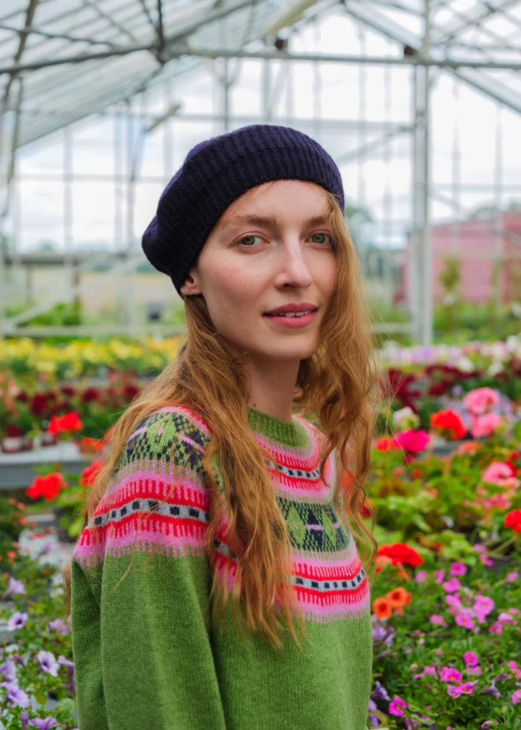 Navy Stitch Beret