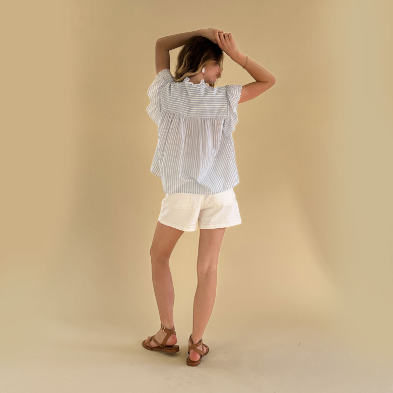 Judy Blouse Ciel & Ecru
