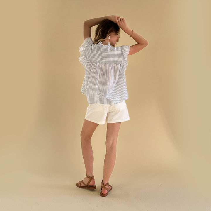 Judy Blouse Ciel & Ecru