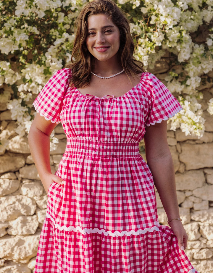 Spanish Rah Rah Dress - Berry Gingham