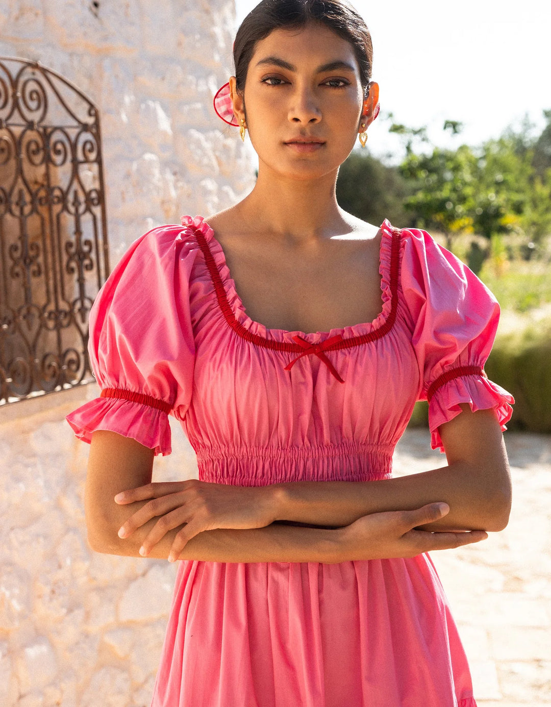 Agatha Dress - Bubblegum Poplin