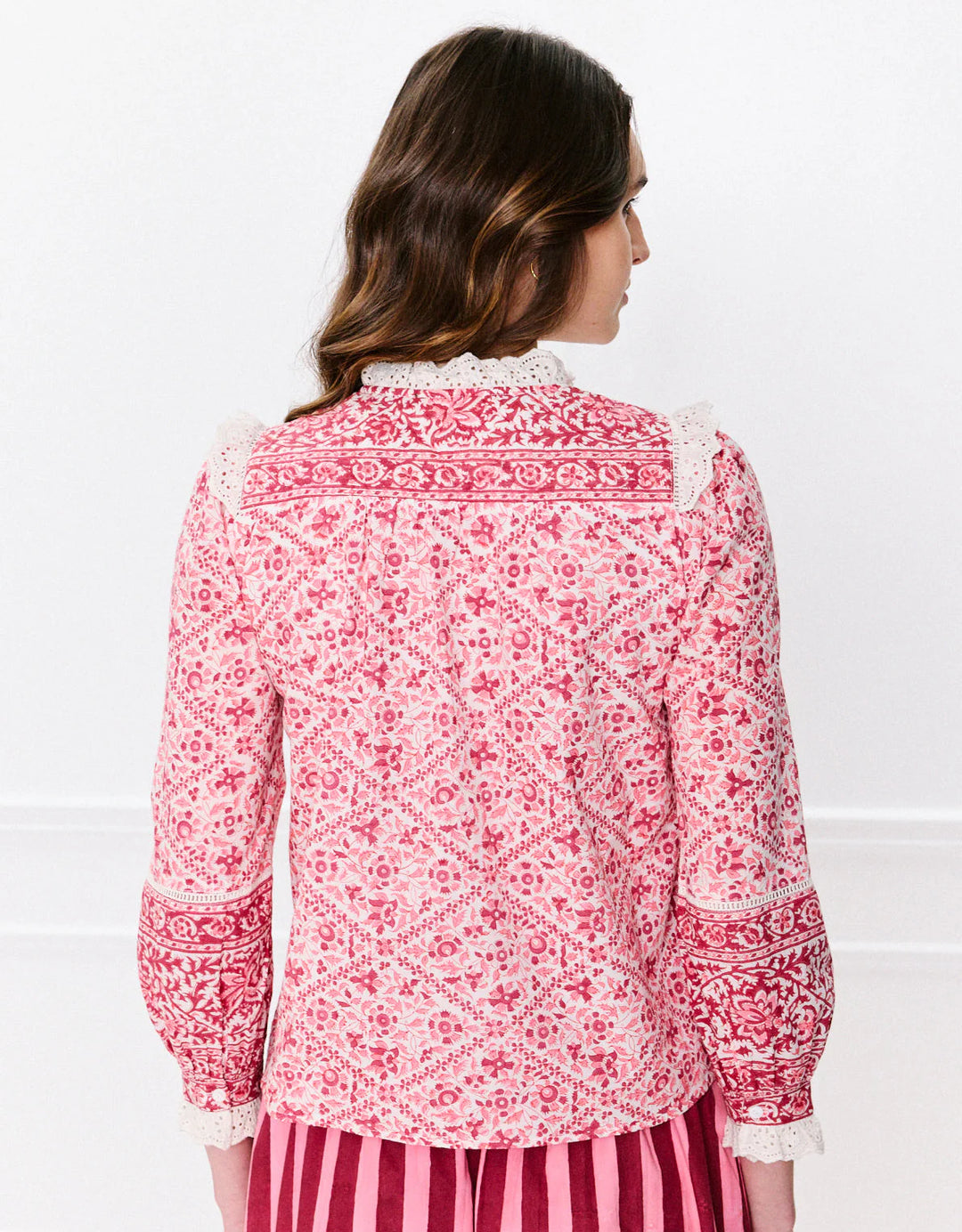 Burgundy Patchwork Nettie Blouse