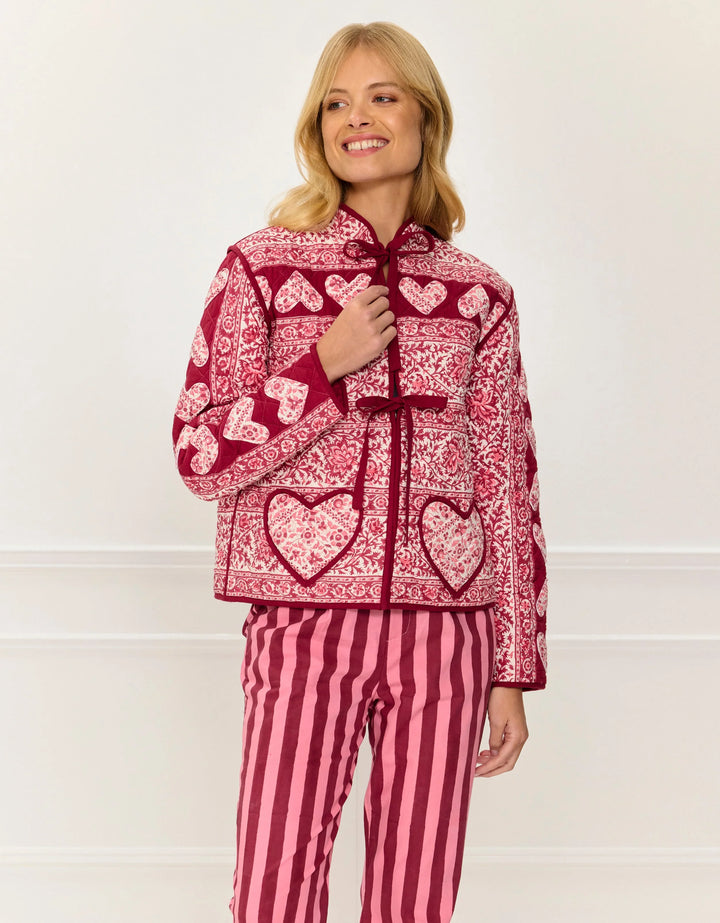 Burgundy Patchwork Penny Jacket