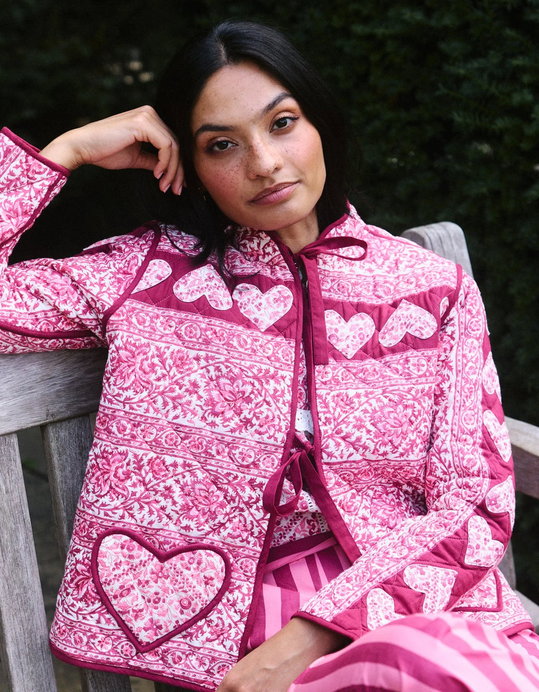 Burgundy Patchwork Penny Jacket