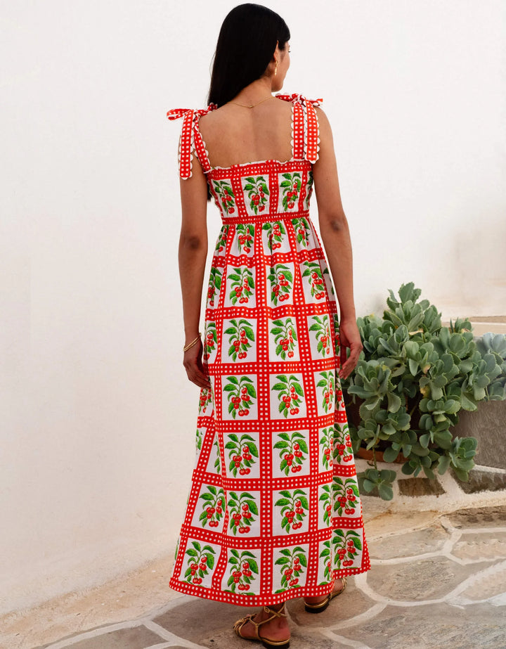 pink city prints cherry dress Cherry Picnic Immy Dress, S