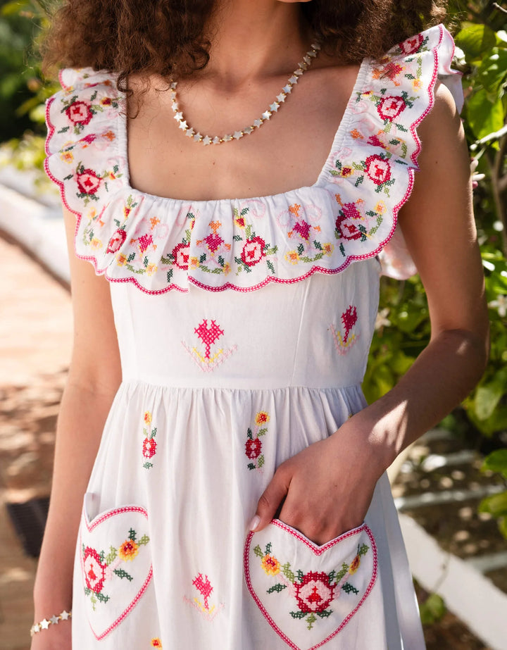 Pippa Dress - Rose Cross Stitch