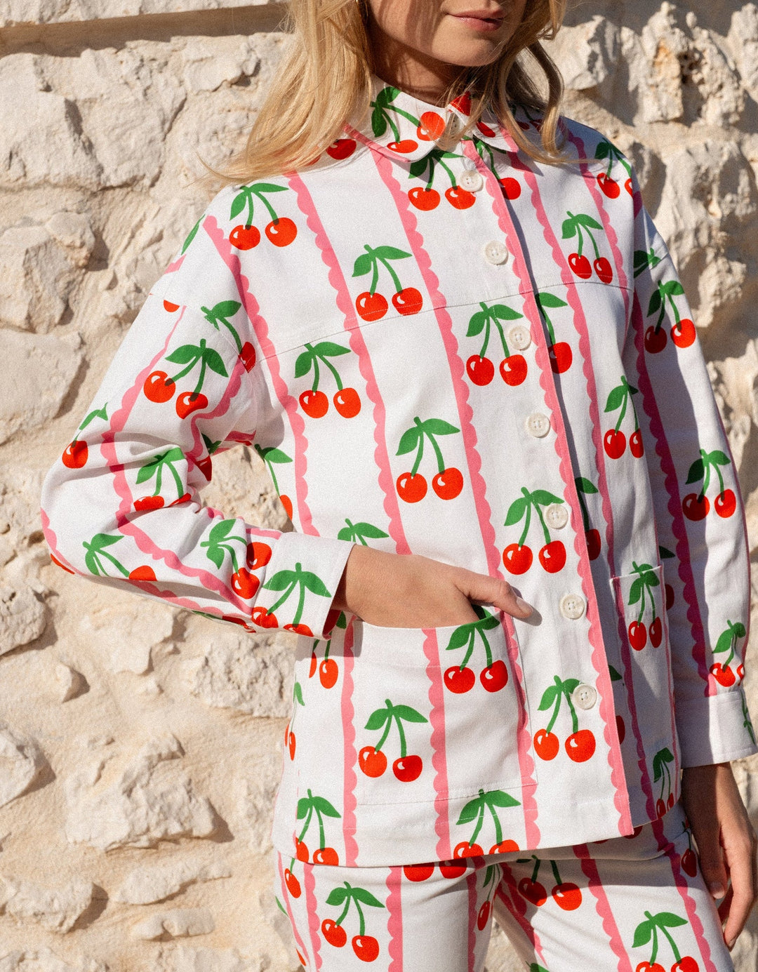 Romy Jacket - Scalloped Cherry