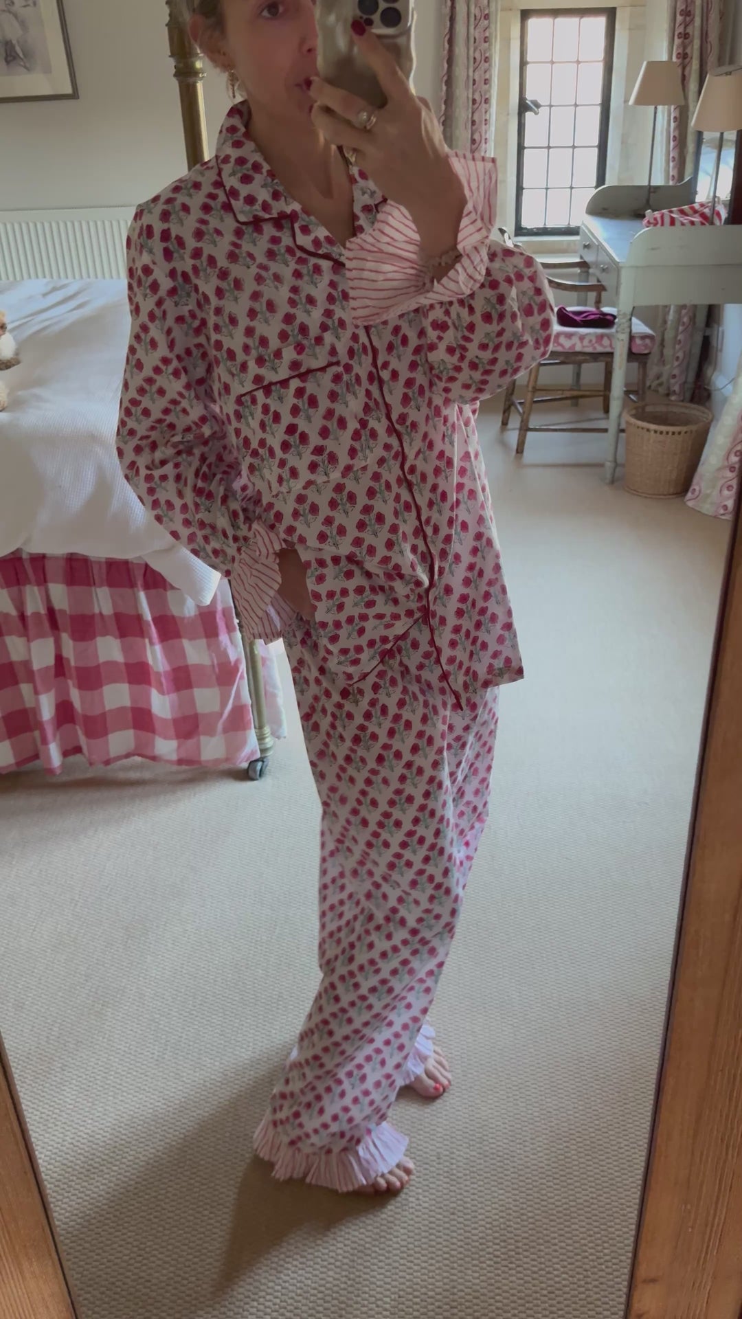 Coco Long PJ Set - Little Red Flower