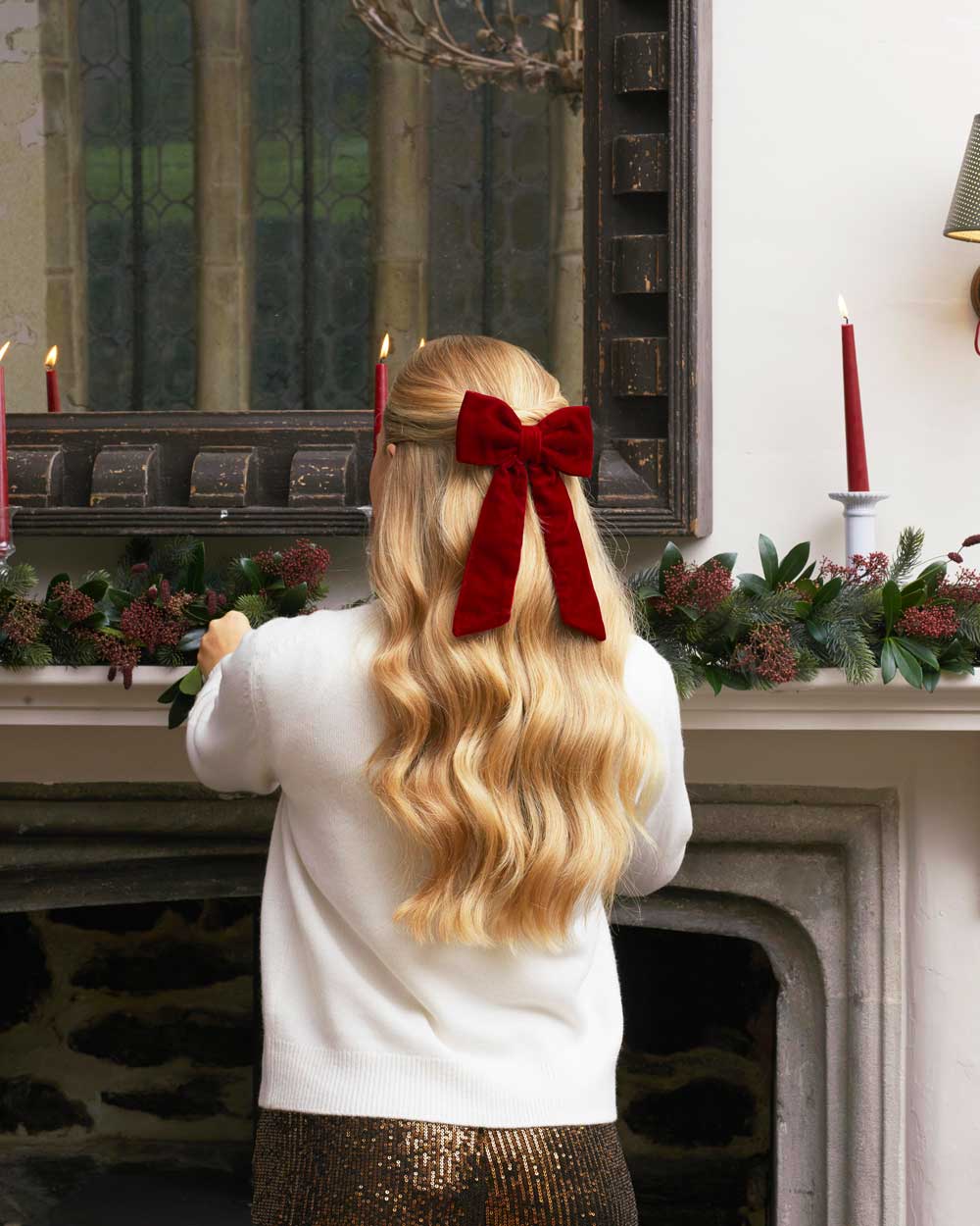 The Red Velvet Classic Hair Bow