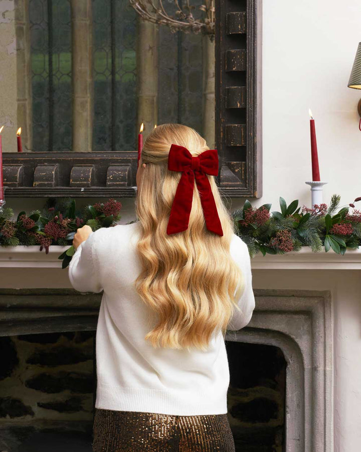 The Red Velvet Classic Hair Bow