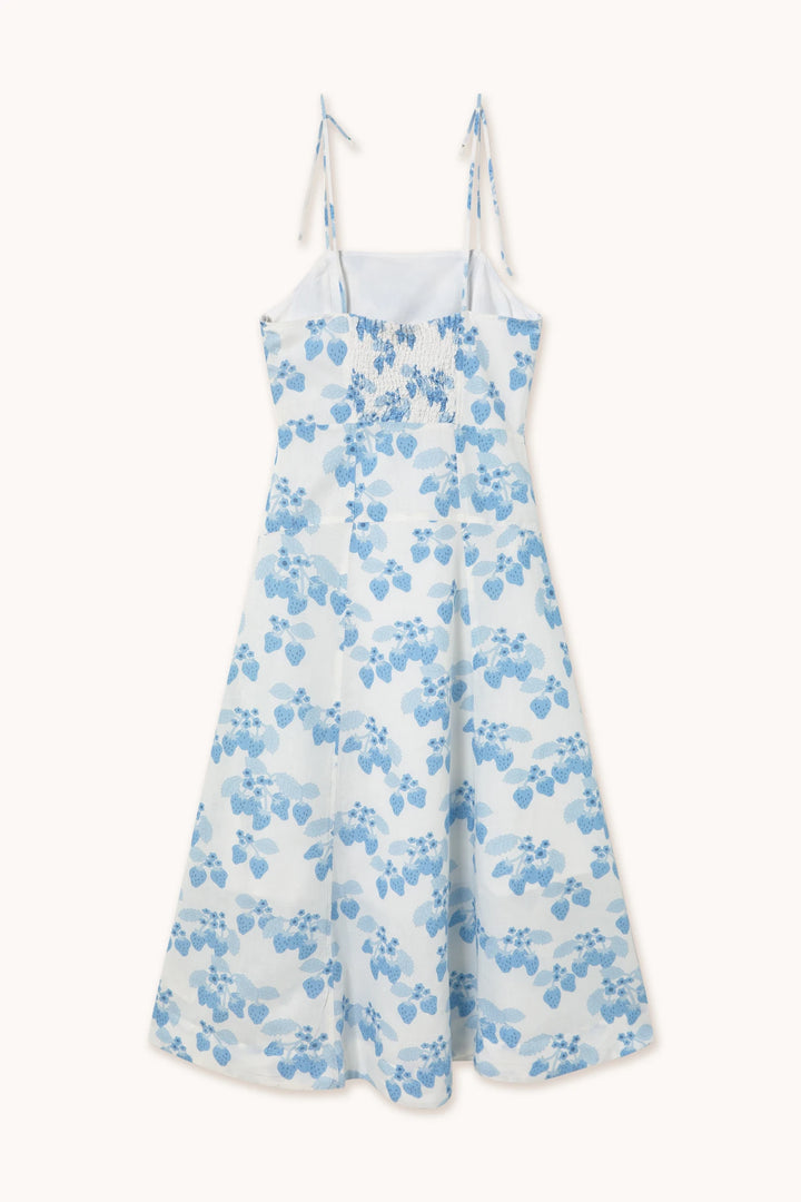 Strawberries Linen Dress - Off White