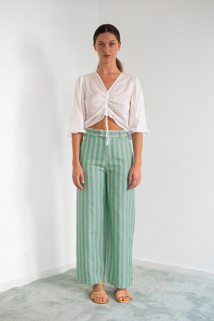 Striped Trousers - Emerald