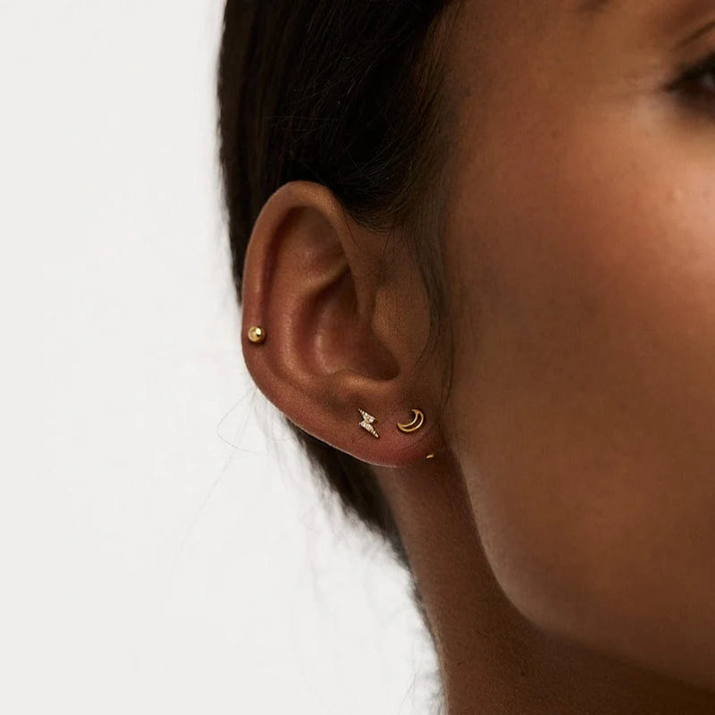 ORE26131 Moon & Star Stud Pack Gold