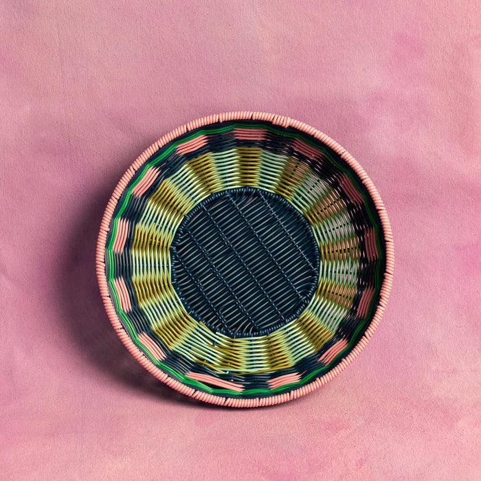 Woven Bowl - Pink/Navy